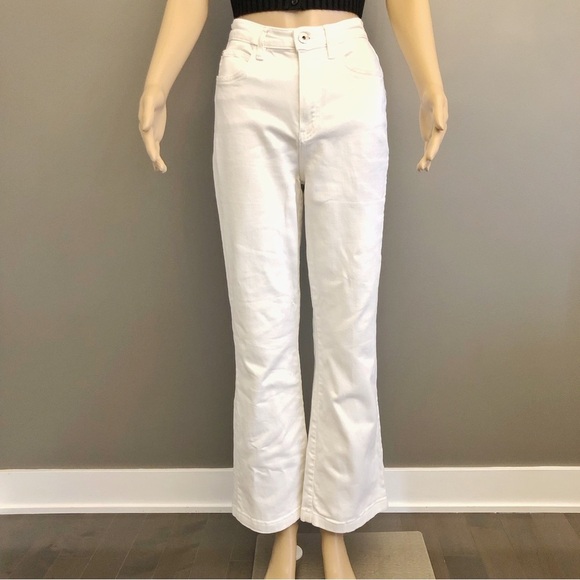 Massimo Dutti White Boot Cut Fit Flared Low Rise Boho High Rise Denim Jeans. US8 - Picture 16 of 16